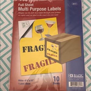 NWT Full Sheet Multi Purpose Labels